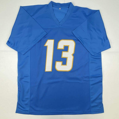 Autographed/Signed Keenan Allen Los Angeles LA 2020 Powder Blue Football Jersey JSA COA