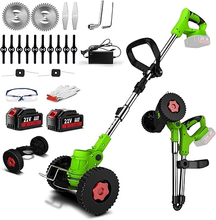 Cordless Weed Wacker, Battery Powered Weed Wacker 3 in 1 Rechargeable Weed Wacker Electric for Lawn Garden Yard, Includes 2 * 3.aH Batteries