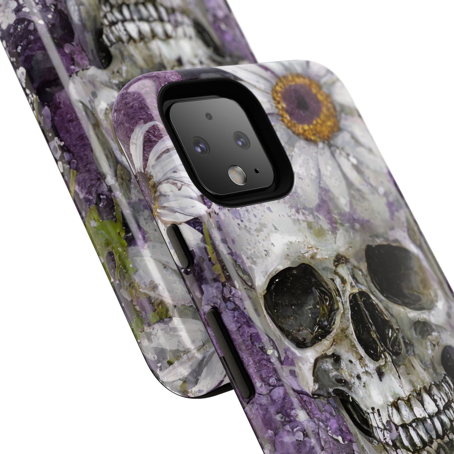 Plum Skull and Daisy Tough Phone Case