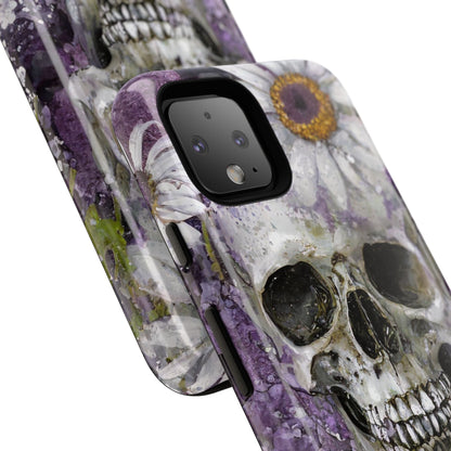 Plum Skull and Daisy Tough Phone Case