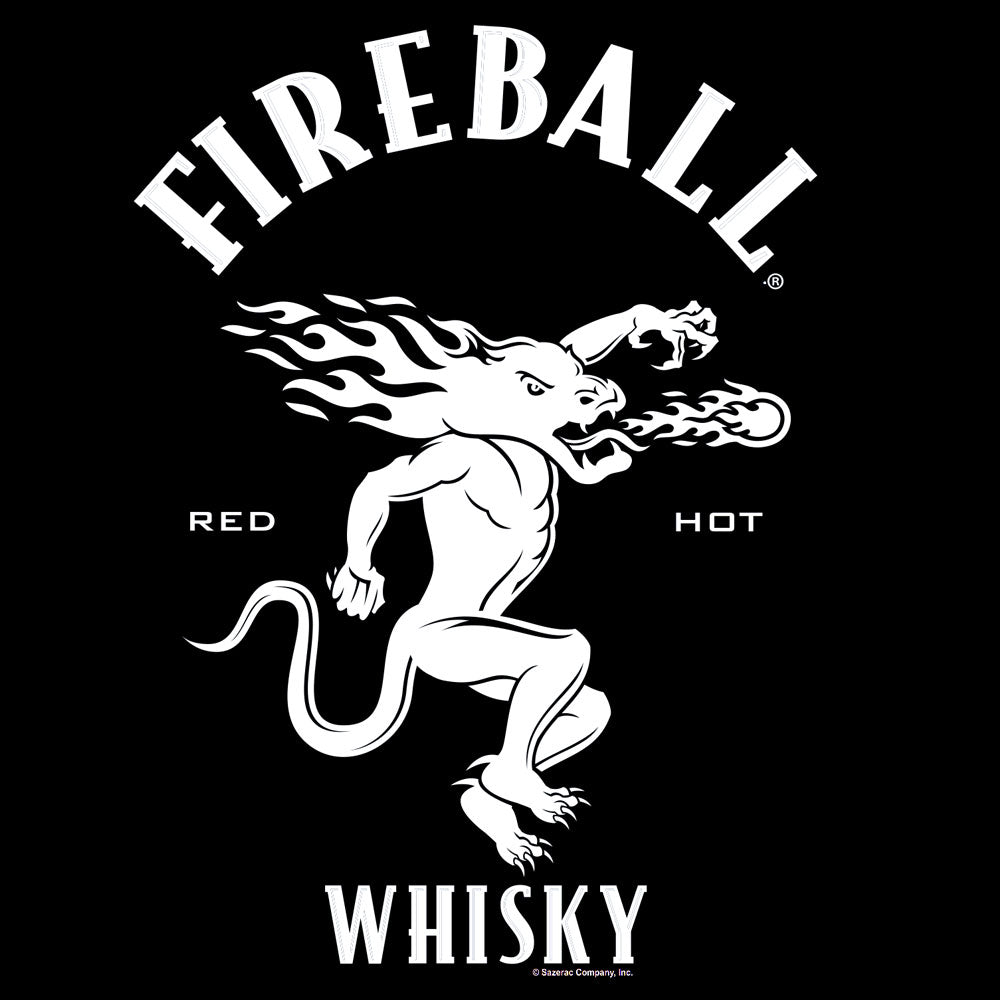 Where's The Fireball Whisky WTF Dragon Mascot T-Shirt - Black