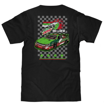Mountain Dew Racing Front and Back T-Shirt - Black