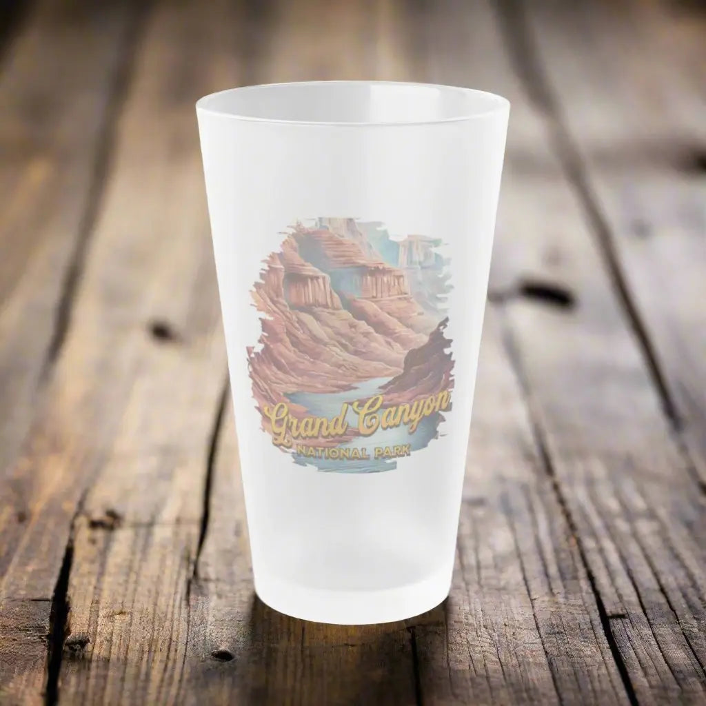 Grand Canyon National Park Frosted Pint Glass 16oz Distressed River Graphic