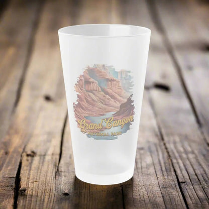 Grand Canyon National Park Frosted Pint Glass 16oz Distressed River Graphic