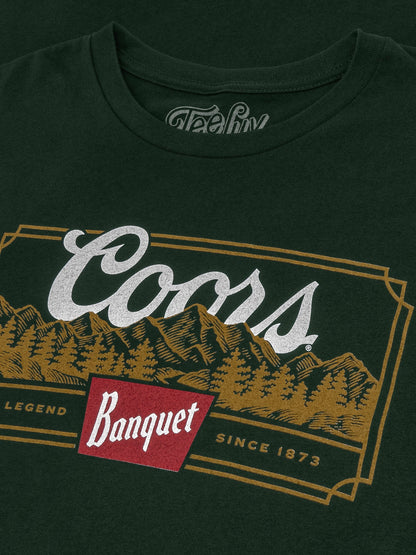 Coors Banquet Beer The Legend Since 1873 Rocky Mountains T-Shirt - Forest Green