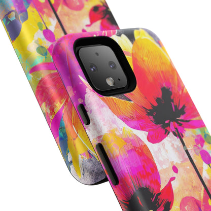 Neon Floral Tough Phone Case