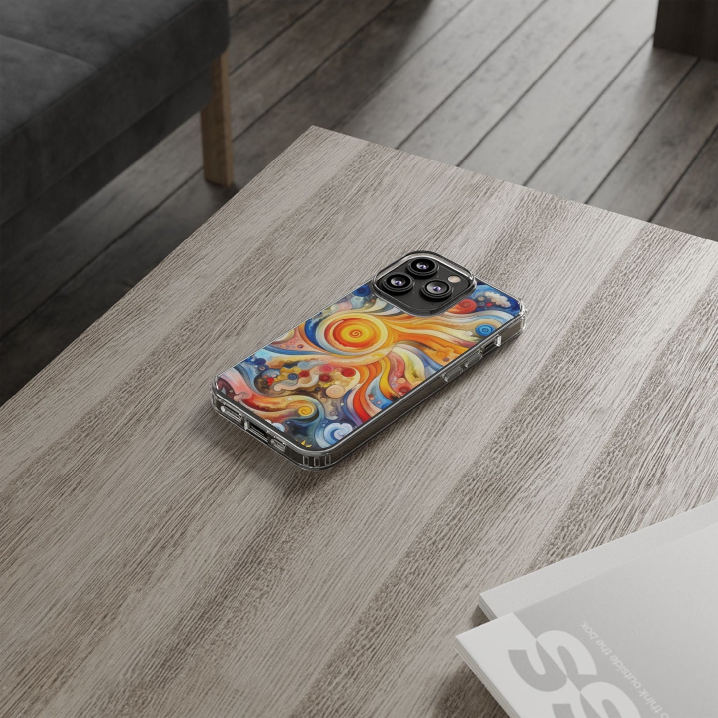 Colorful Abstract Swirl Clear Phone Case