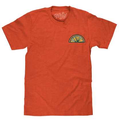 Orange Crush Soda Front and Back Print T-Shirt - Orange Heather