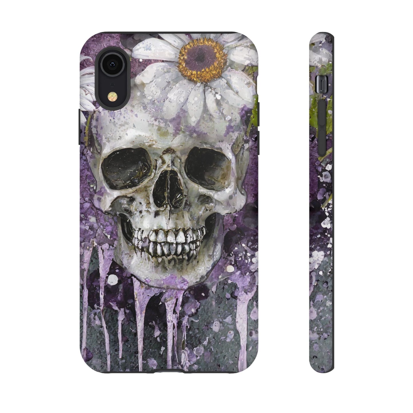 Plum Skull and Daisy Tough Phone Case