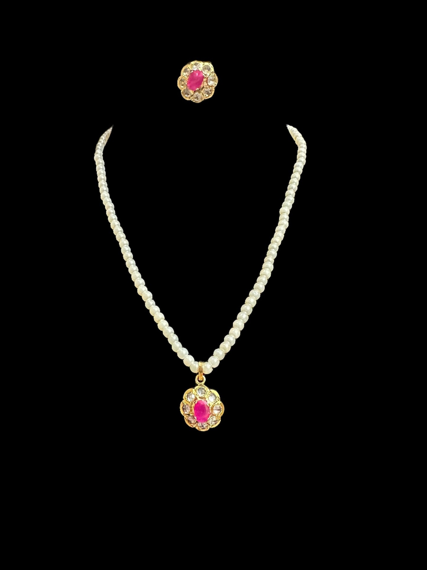 Gold plated  earrings , pendant and ring set ( SHIPS IN 2 WEEKS )