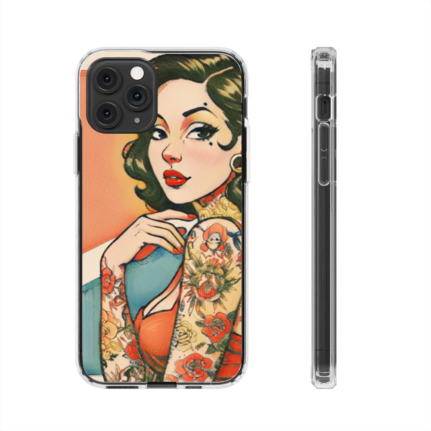 Retro Pin Up Clear Phone Case