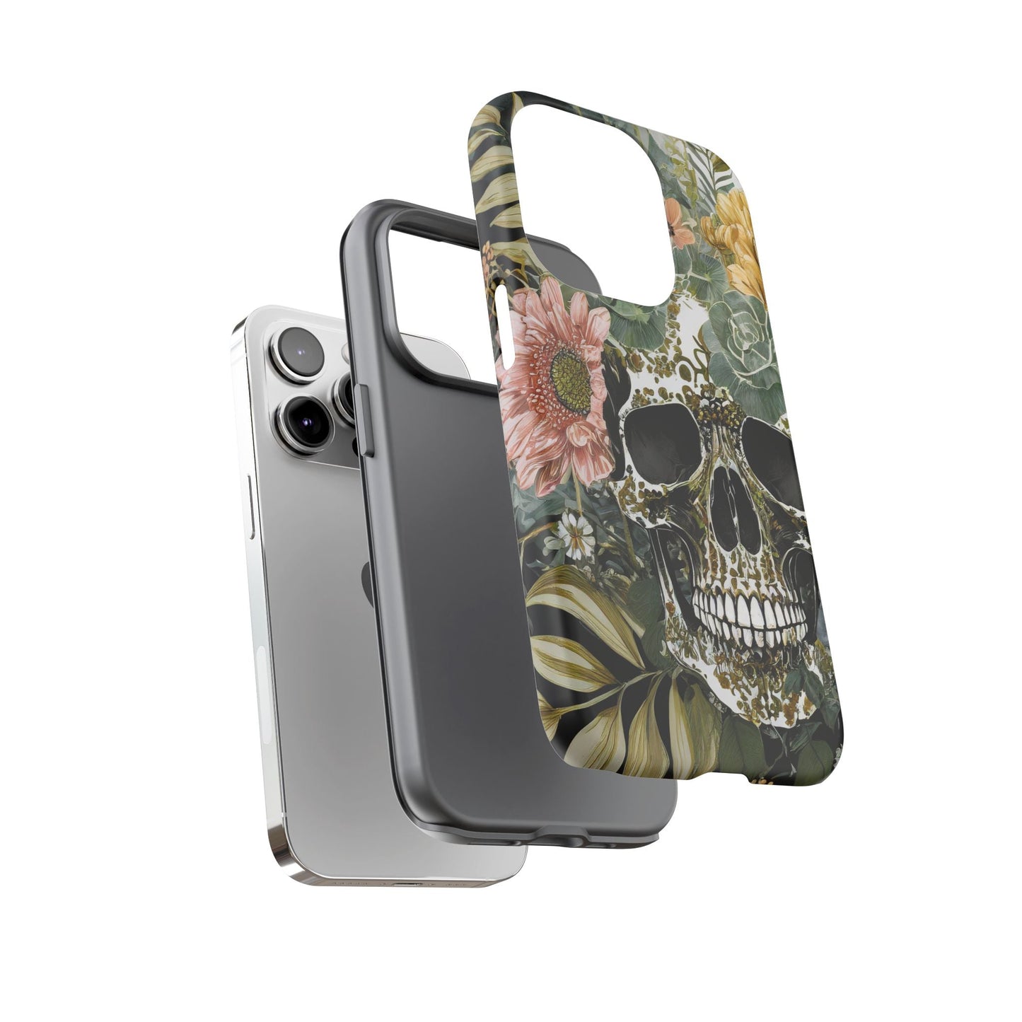 Floral Skull Tough Phone Case