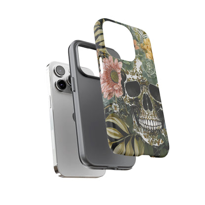 Floral Skull Tough Phone Case