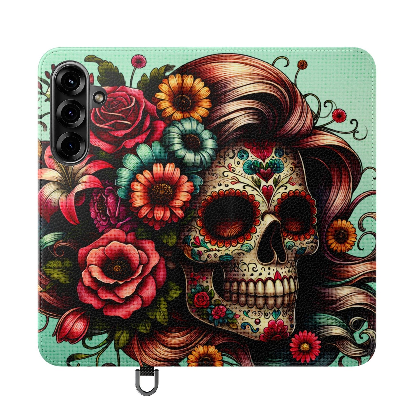 Sugar Skull Flip Wallet Phone Case