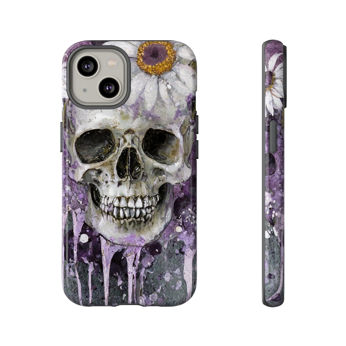 Plum Skull and Daisy Tough Phone Case