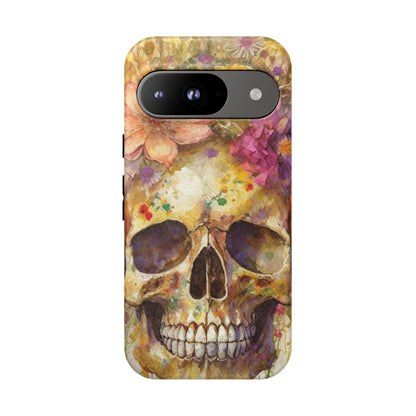 Unique Floral Skull Tough Phone Case