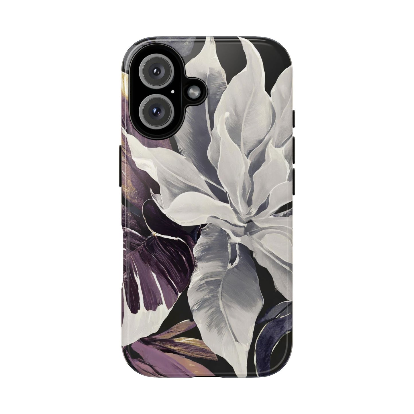 White & Plum Floral Tough Phone Case