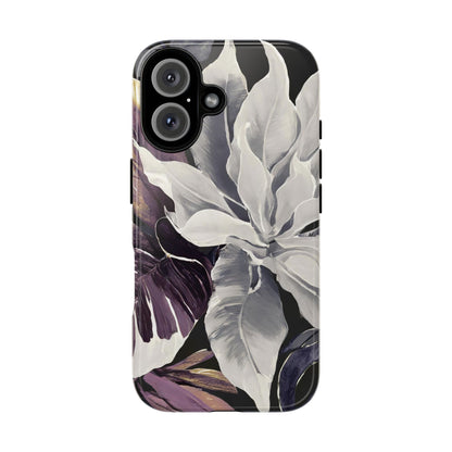 White & Plum Floral Tough Phone Case