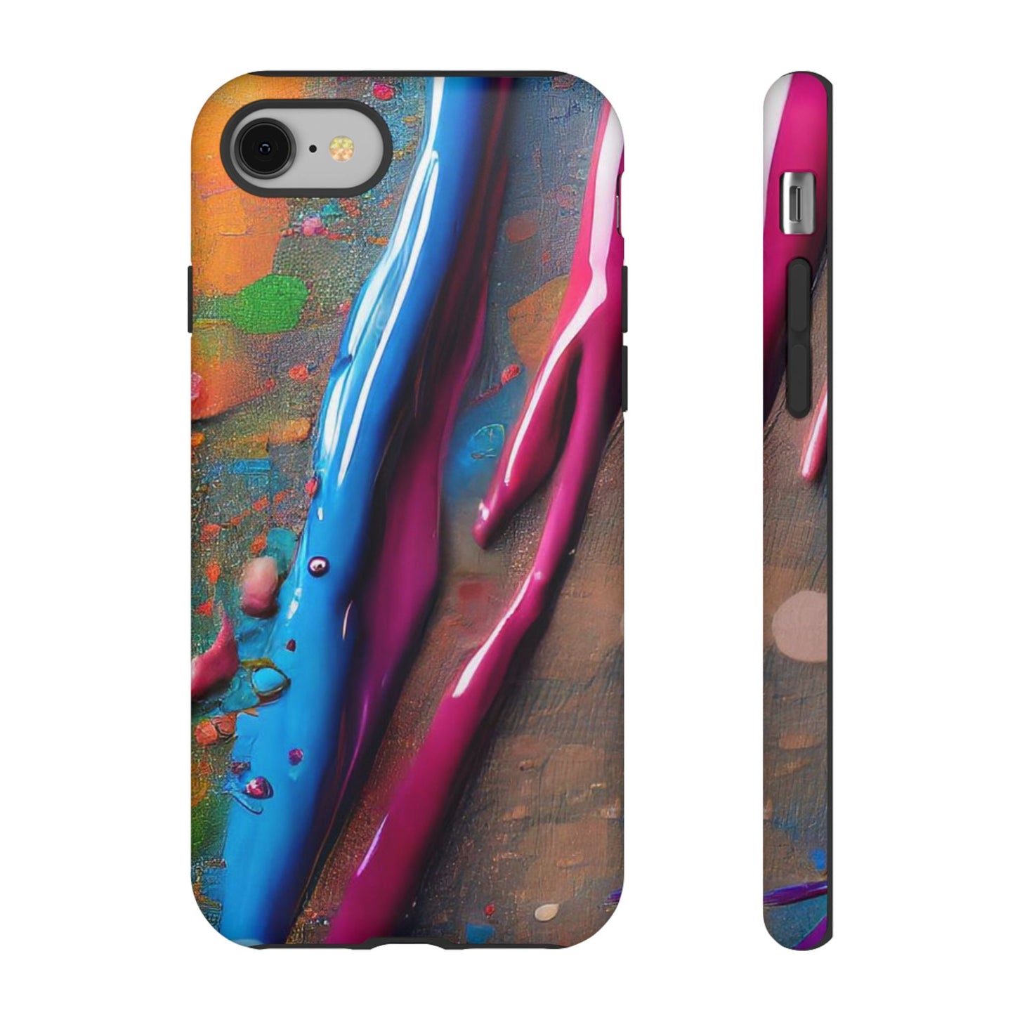 Colorful Artistic Paint Splatter Tough Phone Case