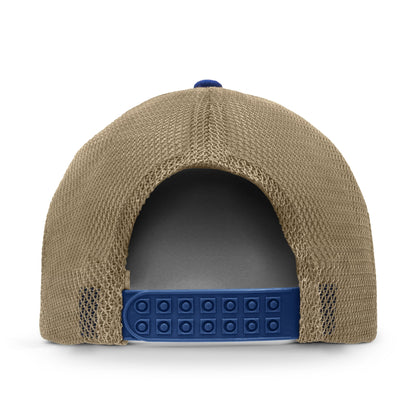 Old Bay Seasoning Crab Logo Mesh Back Baseball Hat - Blue/Tan