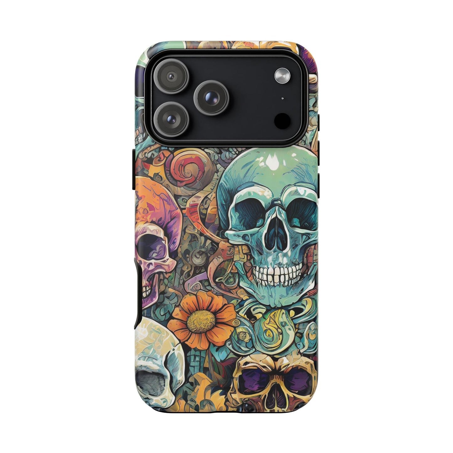 Artistic Skull Collage Tough Phone Case