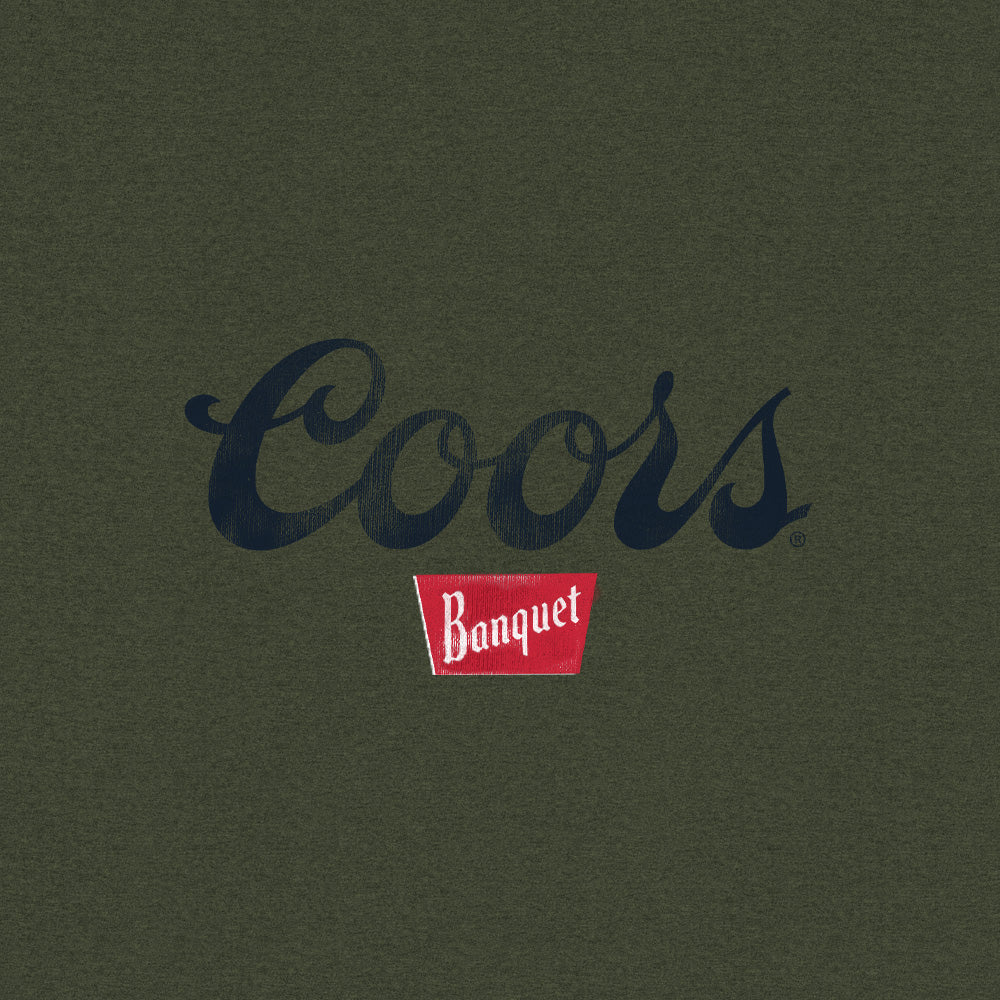 Coors Banquet The Legend Left Chest Front and Back Print T-Shirt - Military Green - Triathlete Store