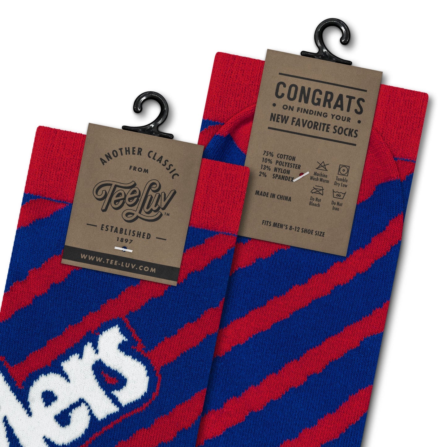 Twizzlers Retro Candy Logo Striped Crew Socks - Red/Blue