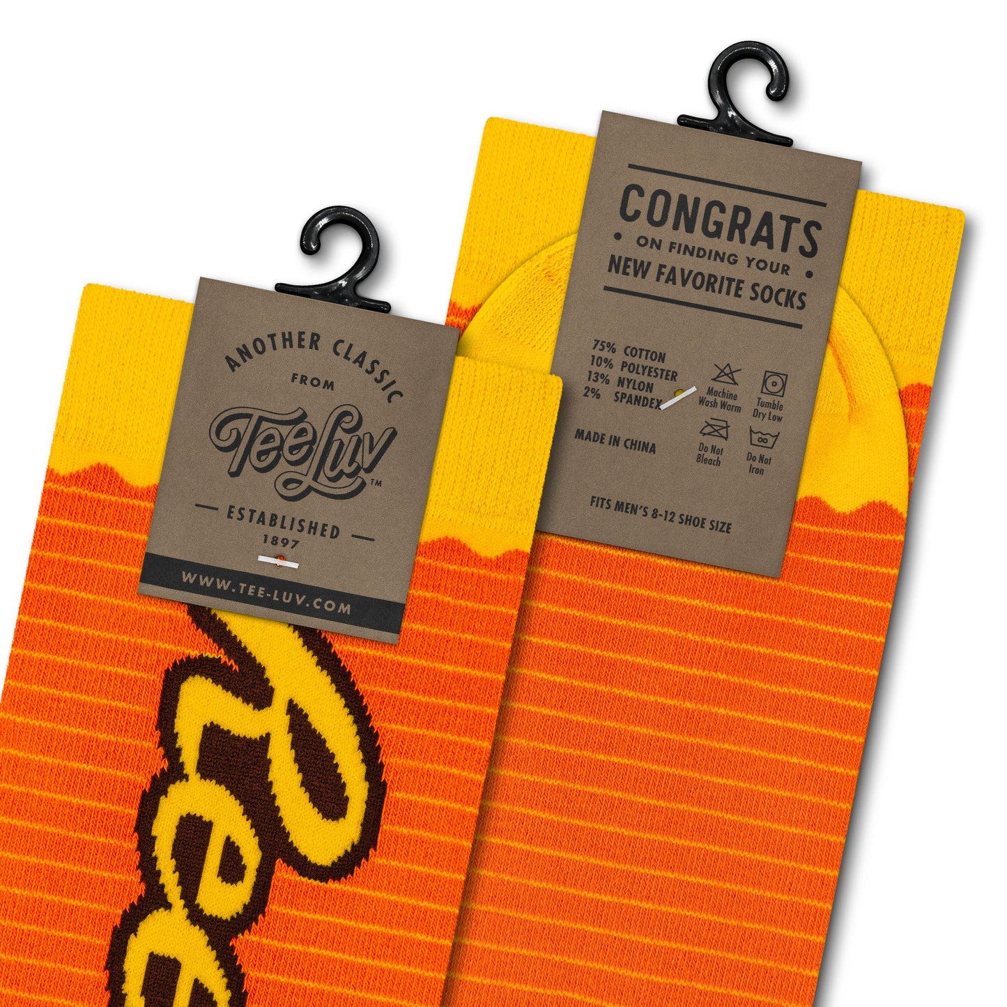Reese's Candy Logo Crew Socks - Orange/Yellow