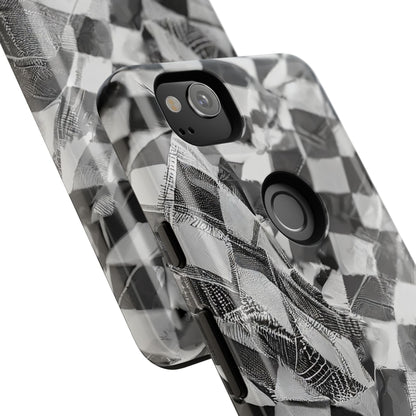 Abstract Checker Print Tough Phone Case