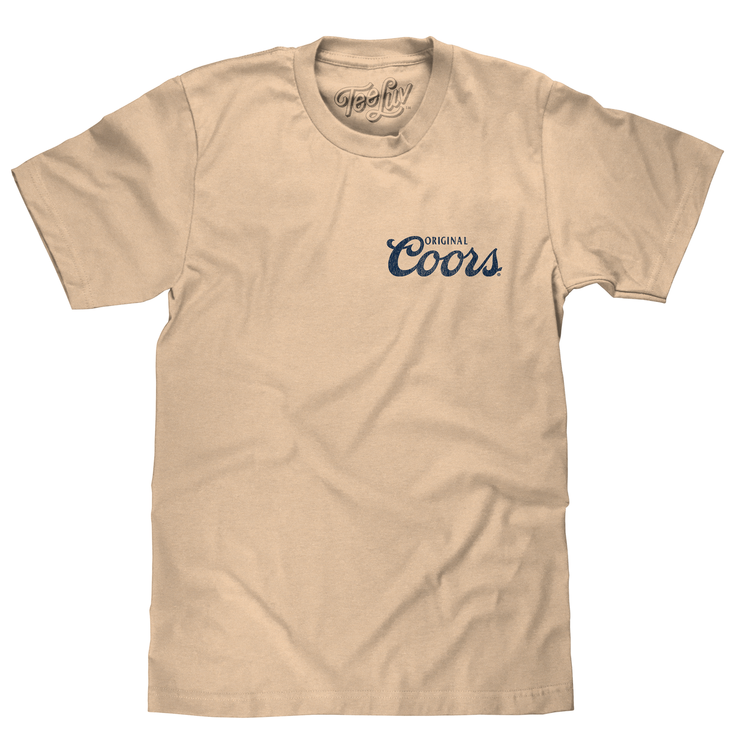 Original Coors Rodeo Legend Double Sided Beer Logo T-Shirt - Cream
