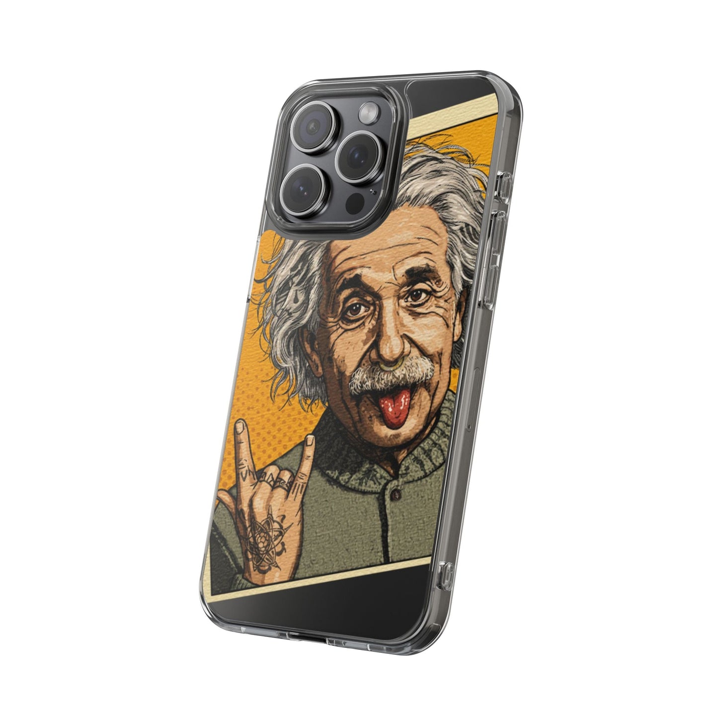 Edgy Einstein Clear Phone Cases