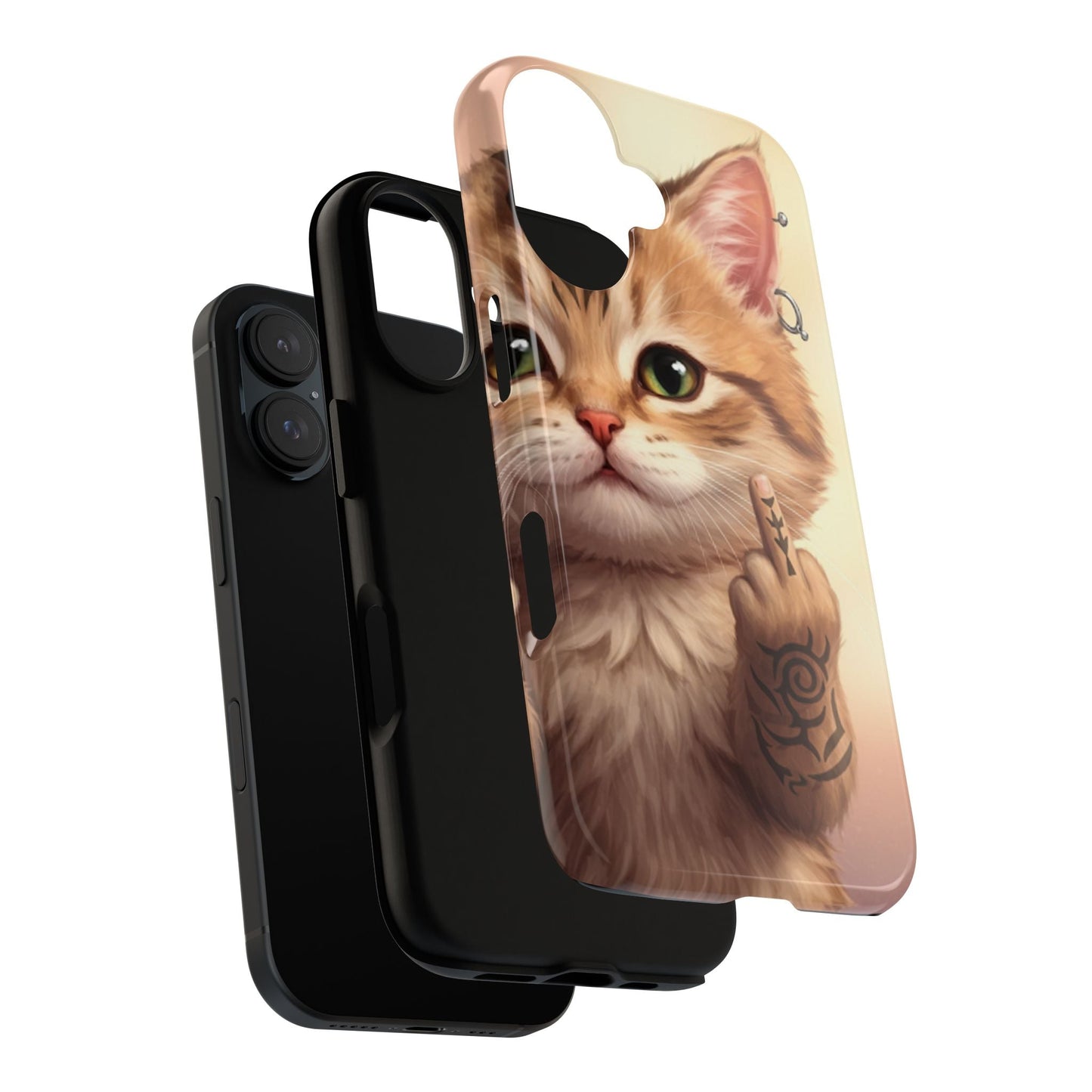 Evil Kitty Giving the Bird Tough Phone Case