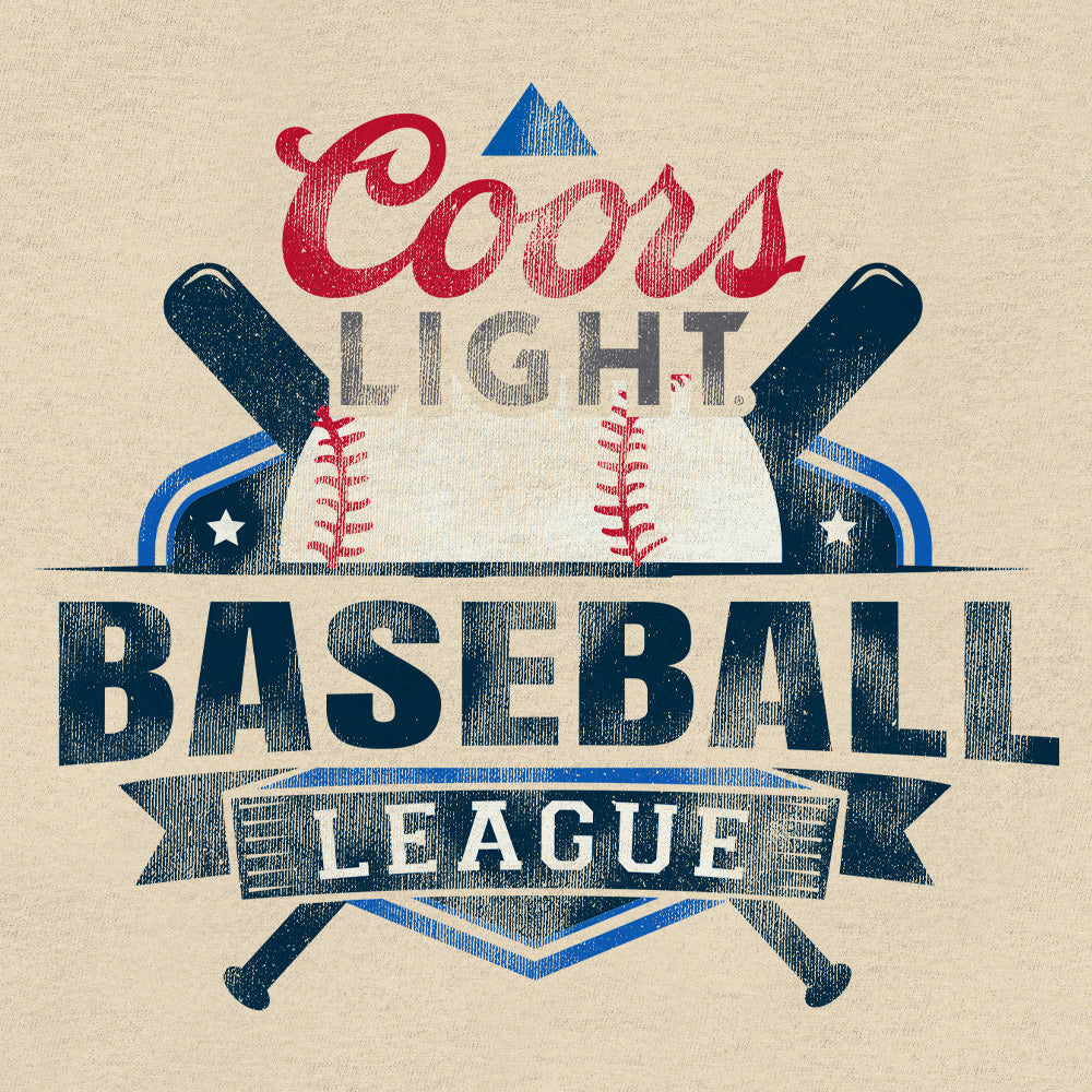 Coors Light Baseball League Front and Back Beer Logo T-Shirt - Cream - Triathlete Store