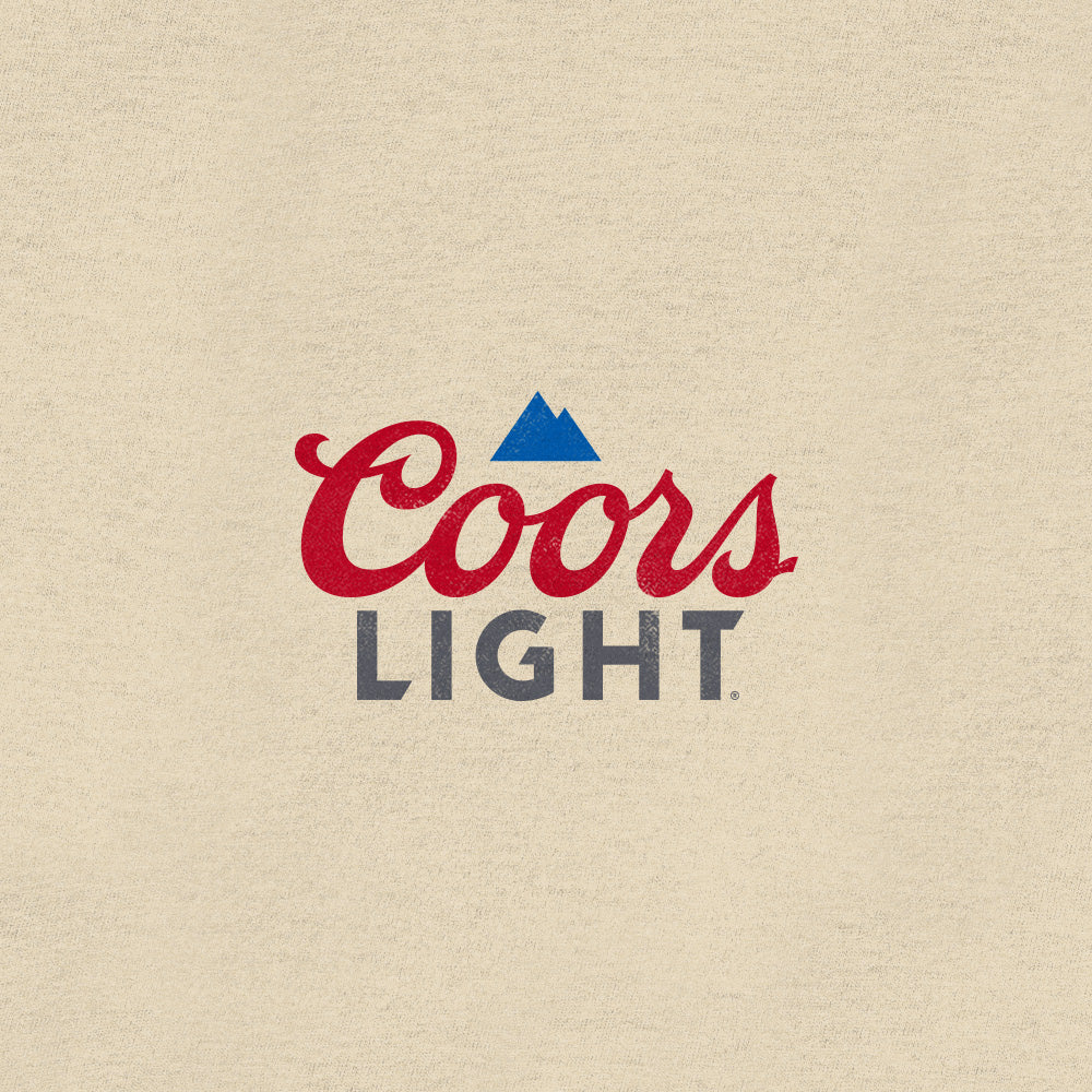 Coors Light Baseball League Front and Back Beer Logo T-Shirt - Cream - Triathlete Store