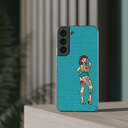 Sassy Pin-Up Stupid Boys Teal Flexi Phone Case