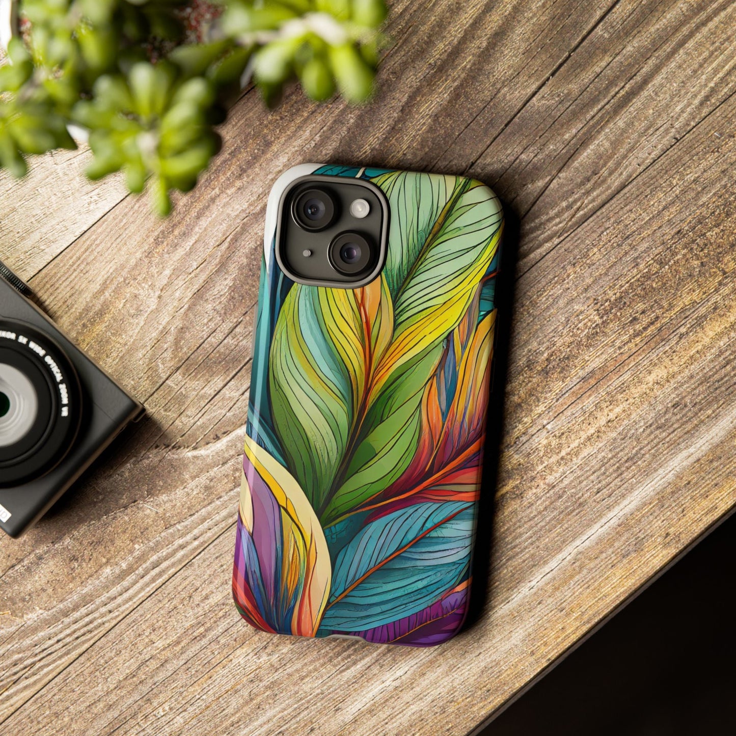 Vibrant Tropical Leaf Tough Phone Case
