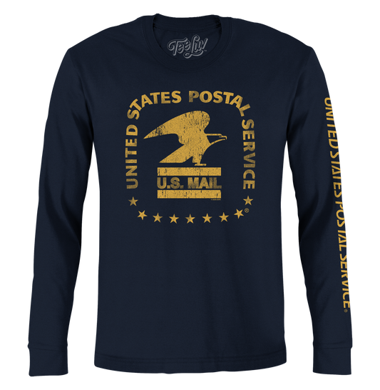 United States Postal Service Eagle Logo Long Sleeve T-Shirt - Navy Blue