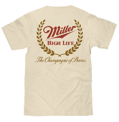 Miller High Life The Champagne of Beers Double Sided Logo T-Shirt