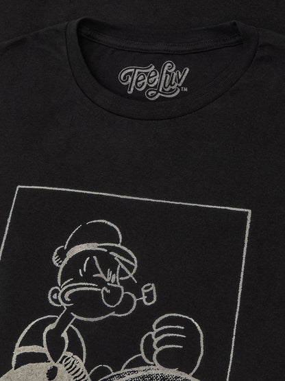 Popeye The Sailor Man Salty T-Shirt - Black
