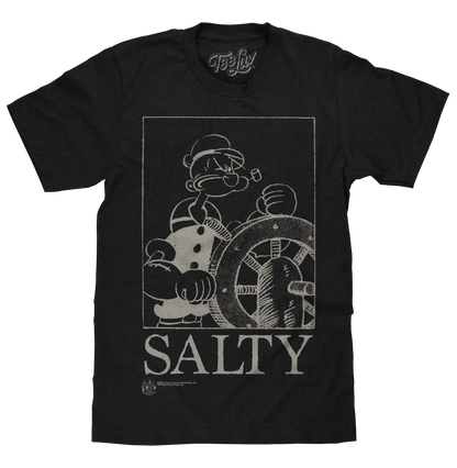 Popeye The Sailor Man Salty T-Shirt - Black