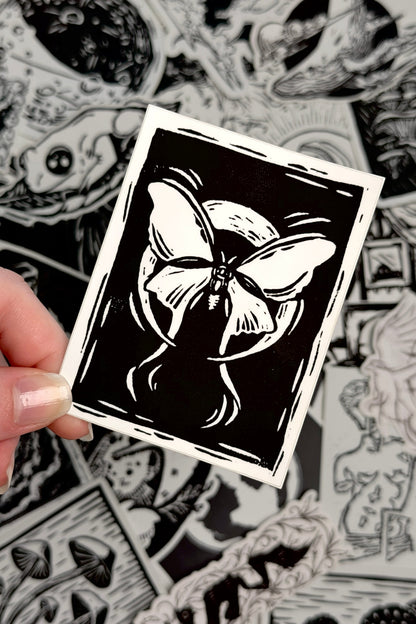Moth Moon Sticker