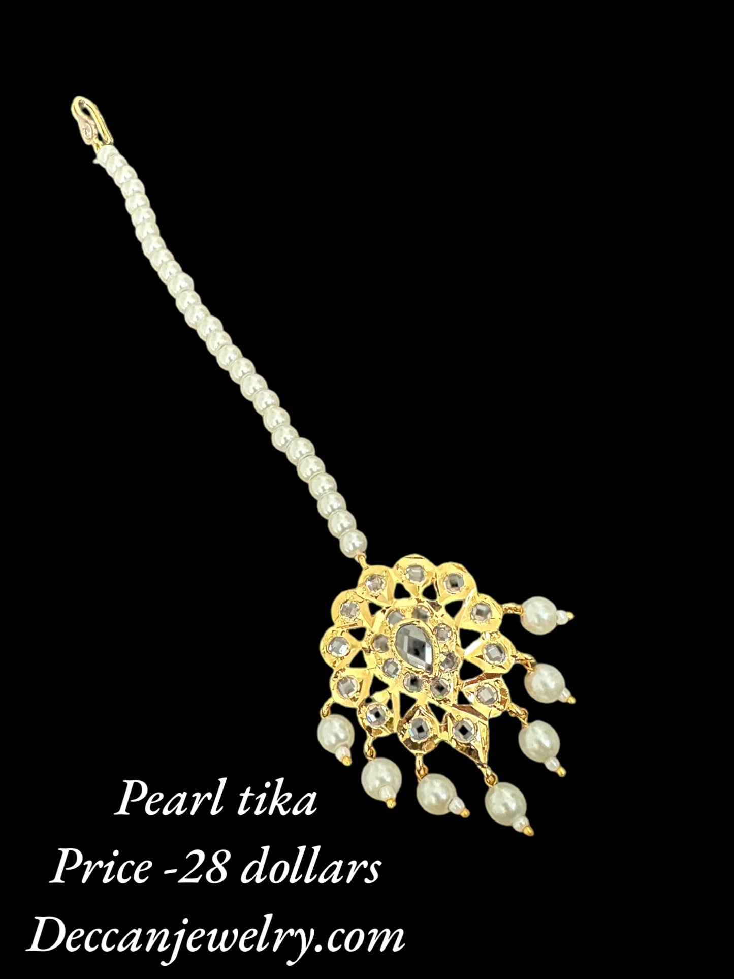 DJTK224 Meera tika in pearls ( SHIPS IN 1 WEEK )