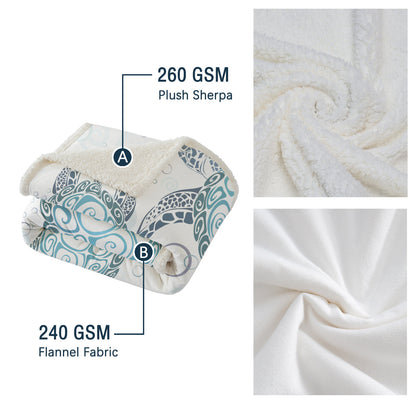Serene Sea Turtle Sherpa Throw
