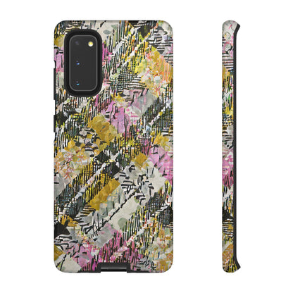 Purple Plaid Floral Artistic Tough Phone Case