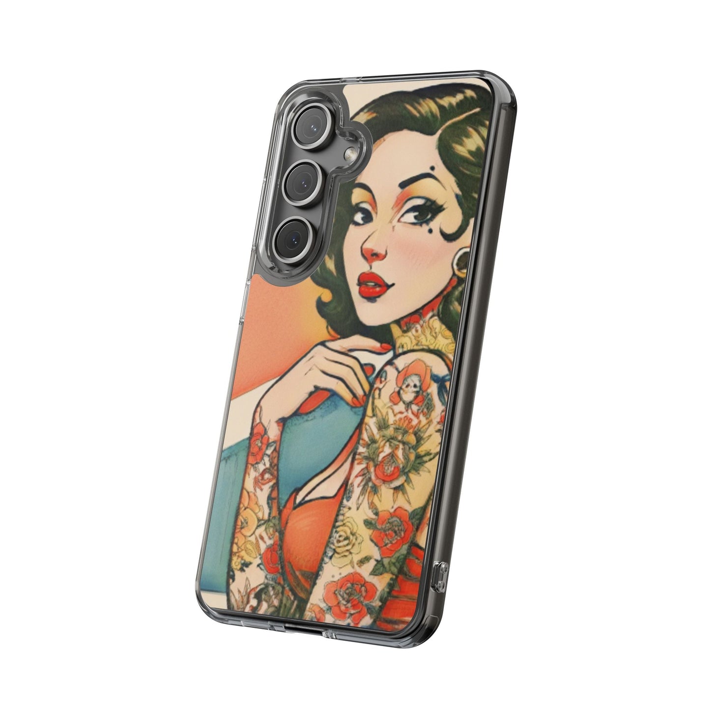 Retro Pin Up Clear Phone Case