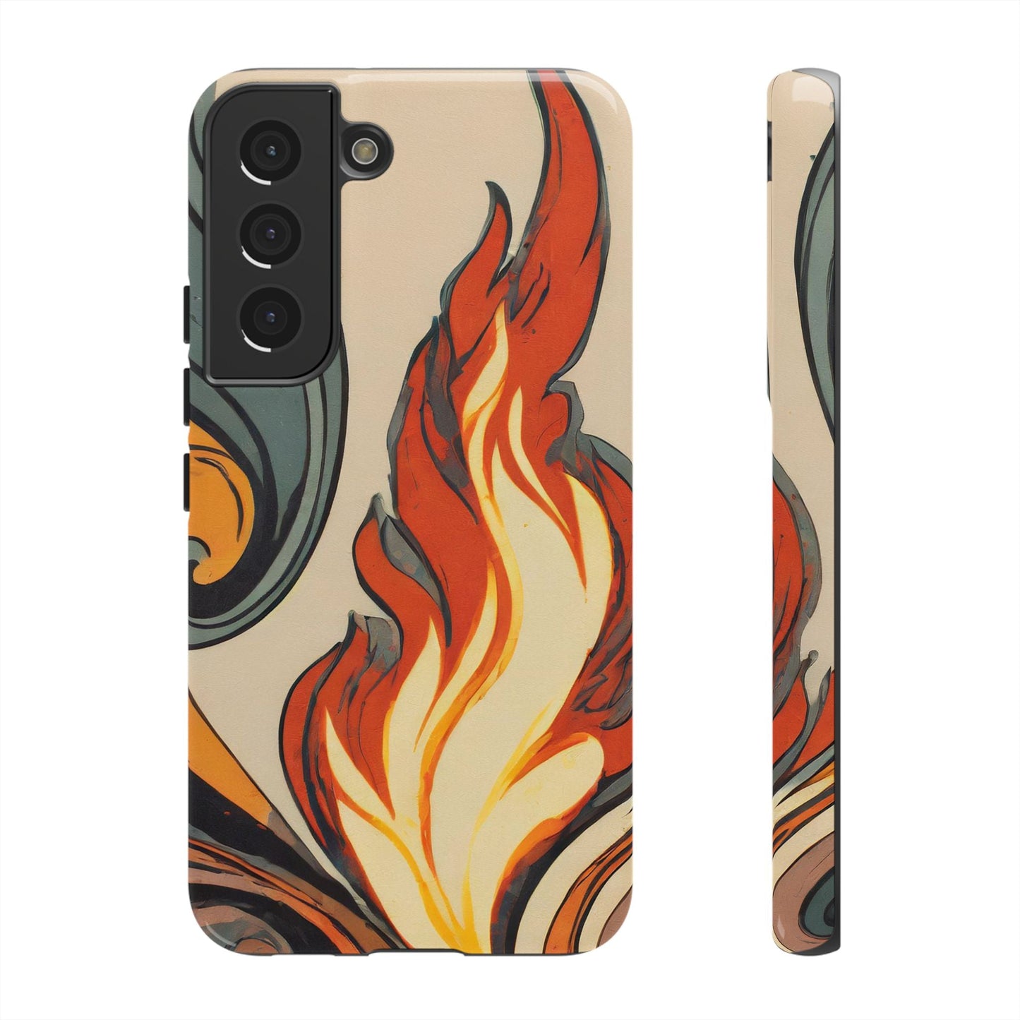 Artistic Flames Abstract Tough Phone Case