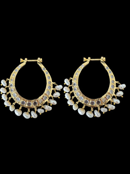 PS553 Hyderabadi / Nizami tirmani in fresh water pearls with chandbali( SHIPS IN 1 WEEK )