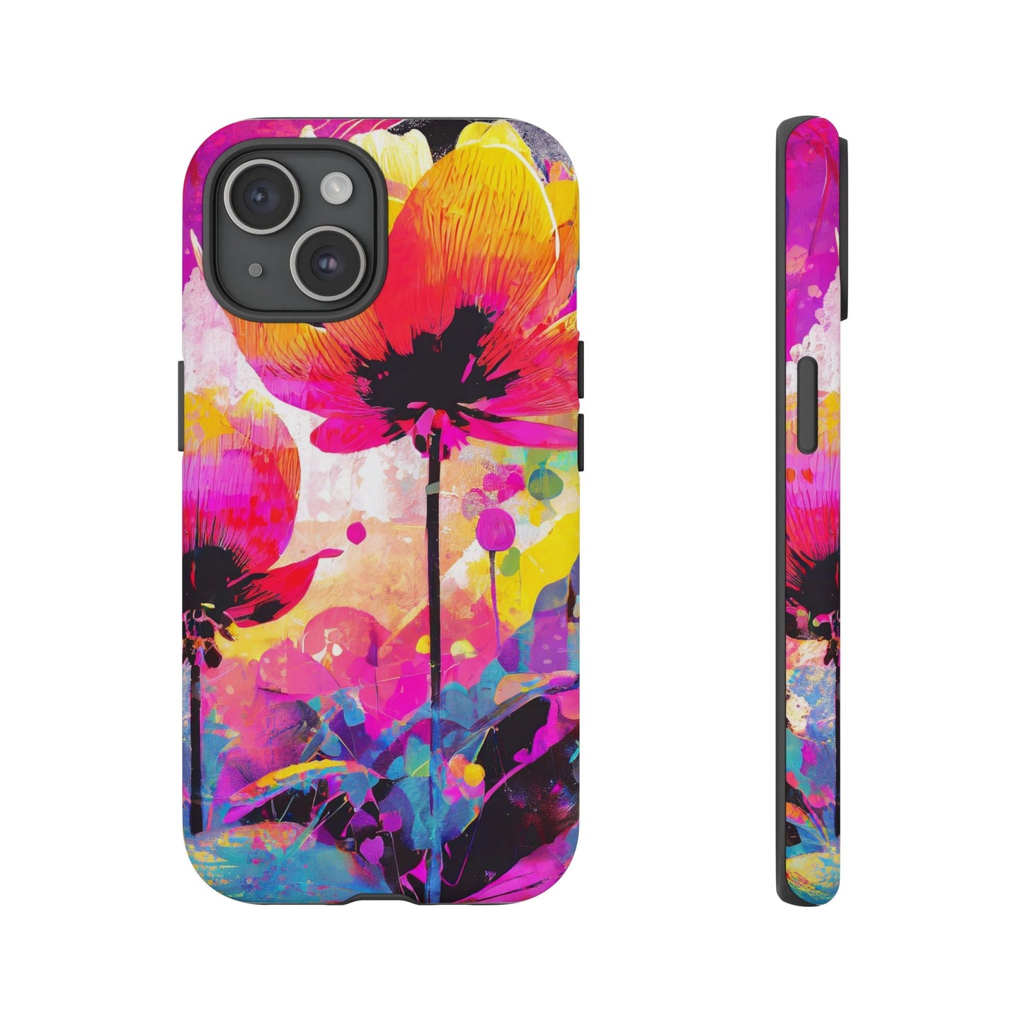 Neon Floral Tough Phone Case