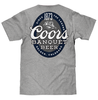 Coors Banquet Since 1873 Front and Back Print T-Shirt - Athletic Heather Gray