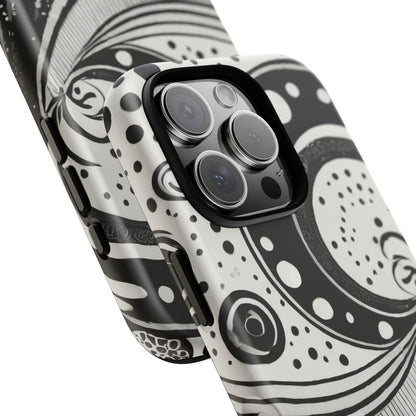 Artistic Black & White Swirl Tough Phone Case